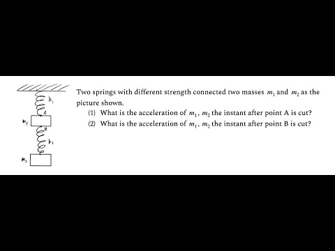 Day 28: Acceleration of masses after spring is cut at different place