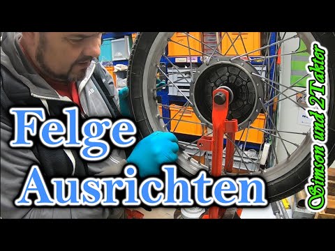 Simson S51 spoked wheels: alignment after lacing. Correcting vertical runout.