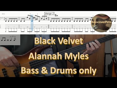Alannah Myles Black Velvet. Bass & Drums Cover Tabs Score Notation Chords Transcription