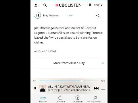 CBC Radio Ottawa | With Alan Neal - Award Winning Chefs Joe Thottungal & Suman Ali- Bahrain | Kerala