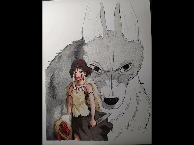 Vídeo relacionado con Genérico Princesa Mononoke Dibujar Lobo Camiseta Negra Camiseta De Ajuste Clásico para Hombre