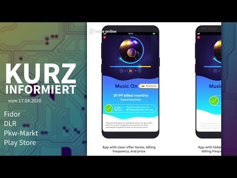 Fidor, DLR, Pkw-Markt, Play Store | Kurz informiert vom 17.4.2020