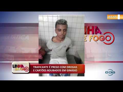 LINHA DE FOGO (30 10) TRAFICANTE É PRESO COM DROGAS E CARTí•ES ROUBADOS EM GINíSIO