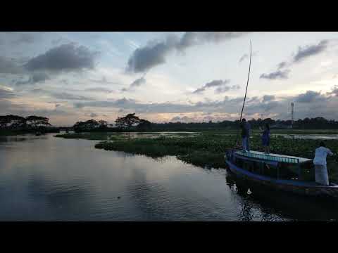 In the Evening in amazing beautiful lake/I am on boat and journey to joy