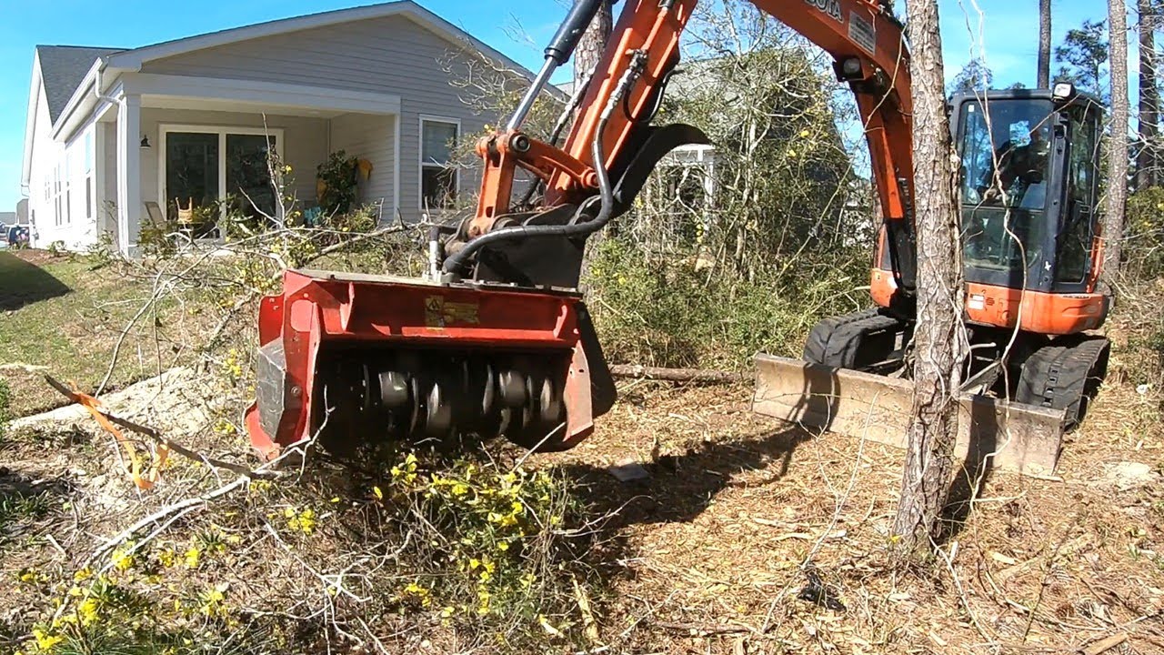 PISSED NEIGHBOR TRIES TO KICK US OFF THIS BACKYARD MULCHING JOB!