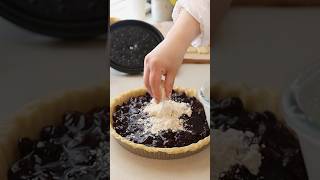 【レシピ】アメリカンチェリー＆ブルーベリーのクランブルタルト｜冷凍フルーツでアメリカのデザート #レシピ #料理 #お菓子