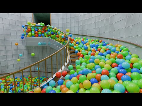 Balls on spiral stair || Blender Cycles || Blender Rigid body simulation