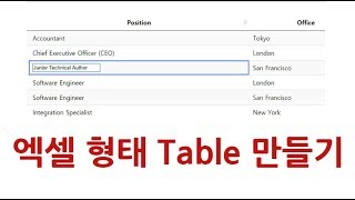 엑셀 형태 테이블 제작 3 (jQuery + Datatable plugin + Php + Mysql)