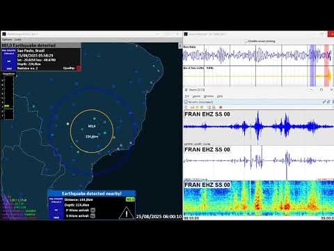 🔵 #Terremoto Mag. 2.8 (mR) | Pirajuba,  Minas Gerais | 25 de agosto de 2025 | GlobalQuake