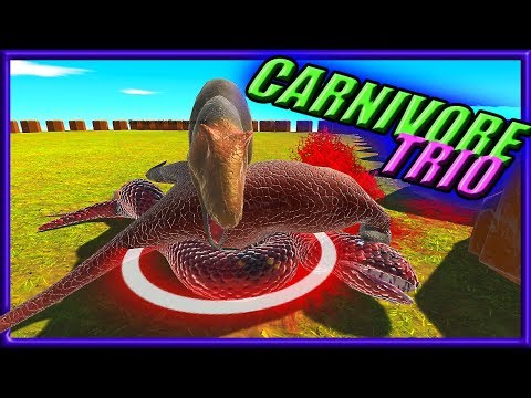 Carnivore Trio Deinonychus, Carnotaurus & Allosaurus vs Every Unit  - Animal Revolt Battle Simulator