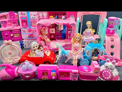 14 Minutes Satisfying with Unboxing Barbie Princess Pink House, Rock Bed Play Set Review Toys | ASMR
