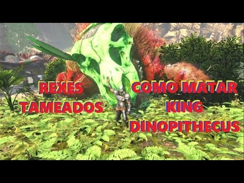Ark- Como matar el Boss de Lost Island con Rexes tameados //KING DINOPITHECUS// fácil y solo