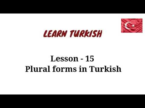 Learn Turkish, Lesson- 15 Plural forms in Turkish