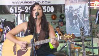 Amanda Nagurney playing at Bost Harley Davidson for the NashvilleEar.com Songwriter Stage