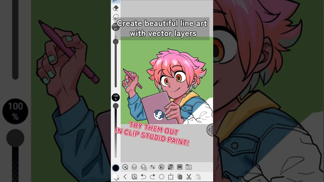 Draw perfect lines with Vector Layers!　#clipstudiopaint #digitalart #vectordrawing