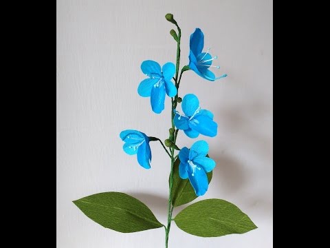 How to make Paper Flower Blue Butterfly Bush \ Rotheca Myricoides (flower # 155)