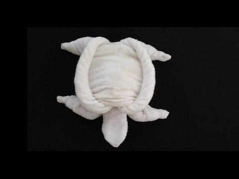 How to make towel turtle - towel art | towel folding