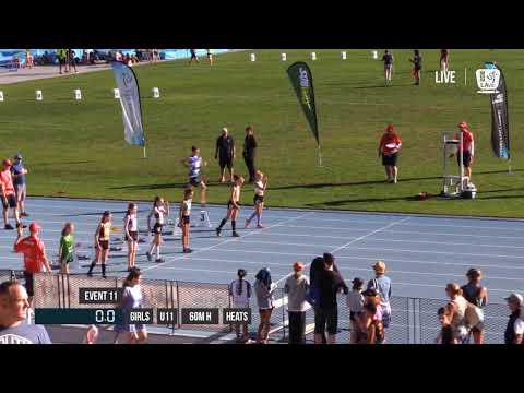 GIRLS U11 60M HURDLE HEAT 1 - 2018 STATE TRACK AND FIELD CHAMPIONSHIPS // LAVicTV