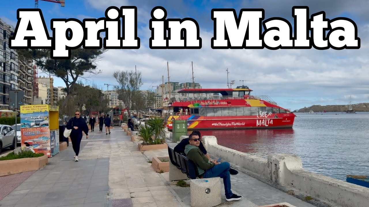 Malta in April - live walk by the sea!