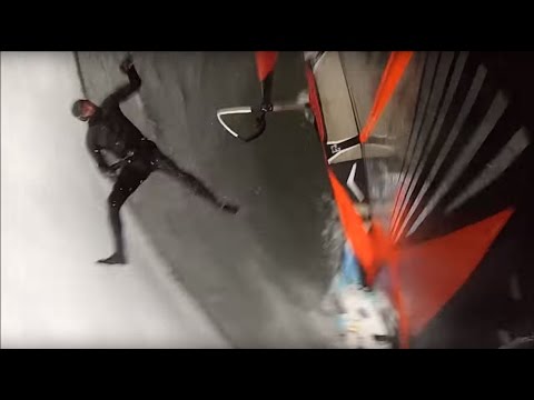 2016-02-21 Oolderplas Windsurfing overpowered with crash