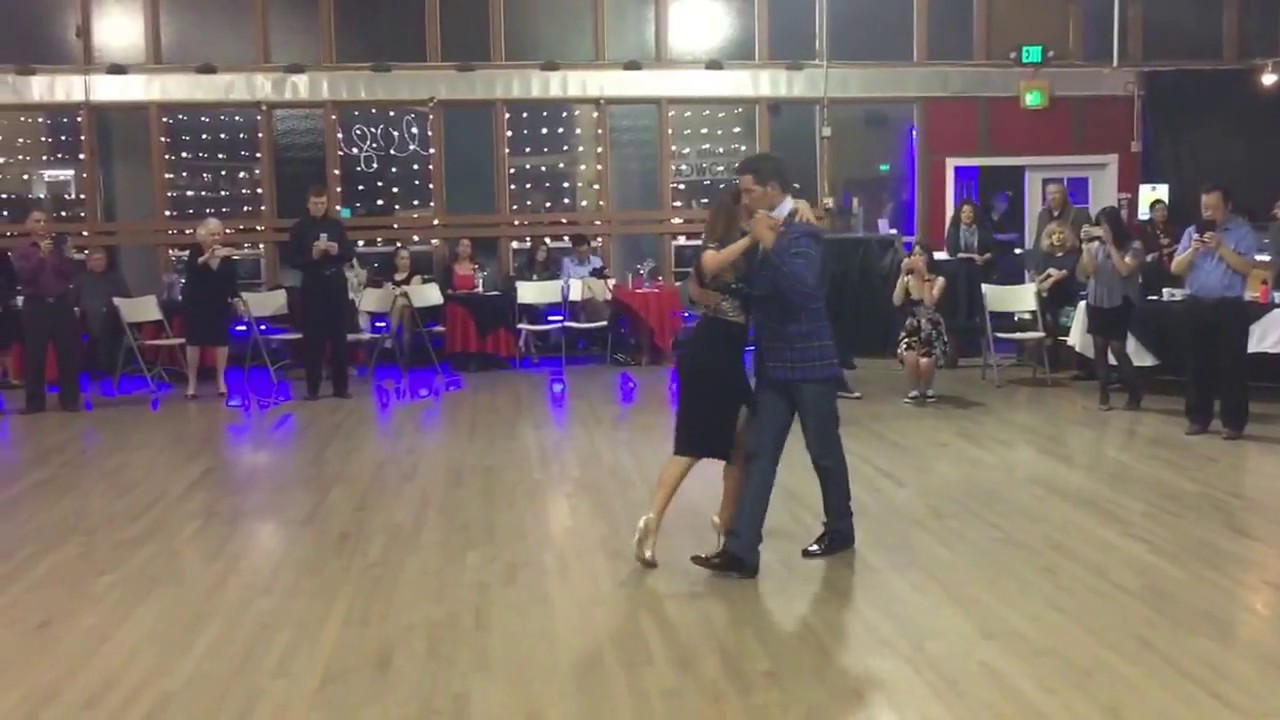 Raquel Makow and Maxi Coppelo pre-milonga review dance at the Allegro 5/13/2018