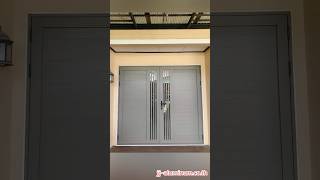 ชุดประตูบานเปิดคู่แบบทึบมีช่องแสงในตัวและแปะลูกฟัก