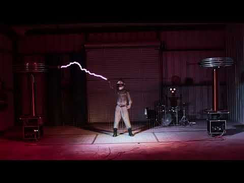 Daft Punk's Derezzed performed with musical Tesla coils.