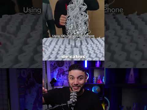 Ele usou 100 carregadores para carregar o iPhone dele 😳