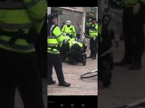 #shorts Cork Ireland protest, wrongful arrest of street performer!
