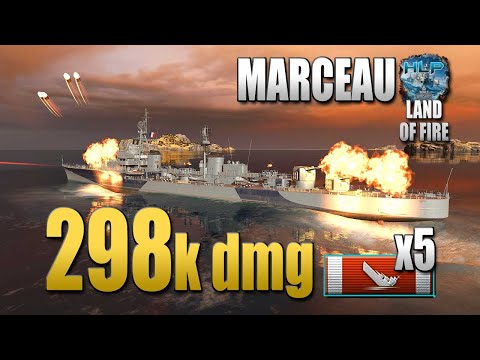 Destroyer Marceau, huge 298k damage - World of Warships