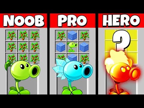 Minecraft Battle: NOOB vs PRO vs HEROBRINE: PLANTS VS ZOMBIES CRAFTING CHALLENGE / Animation