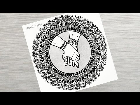Friendship day special drawing Best Friends How to draw Mandala for Beginners stepbystep