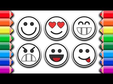How to draw  emoji coloring pages for kids