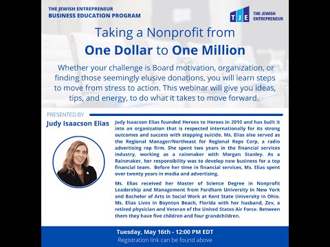 Taking a Nonprofit from One Dollar to One Million by Judy Isaacson Elias