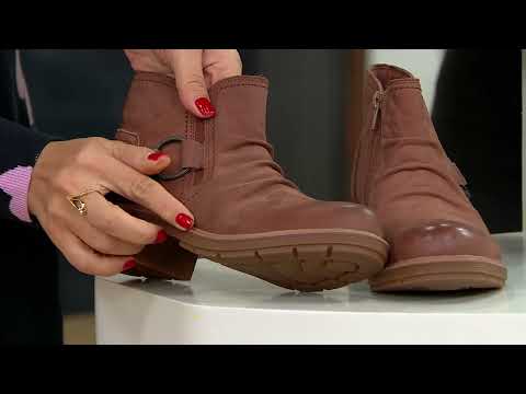 Clarks Collection Leather Ankle Boot - Hearth Fay on QVC
