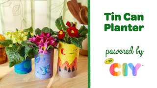 Upcycled Tin Can Planter, Earth Day Craft || Crayola CIY