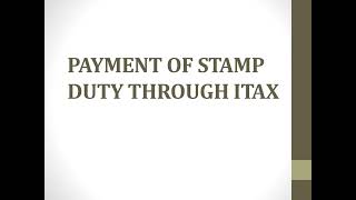 How to Pay Stamp Duty Using iTax Portal.