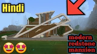 Modern Redstone Mansion in Minecraft | minecraft house build in Hindi |