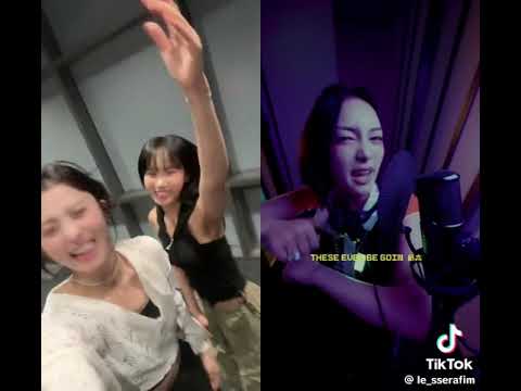 #lesserafim #yunjin and #chaewon reacting to #xg #jurin #rap#hybe #beliftlab #jungkook #lisa #fypシ