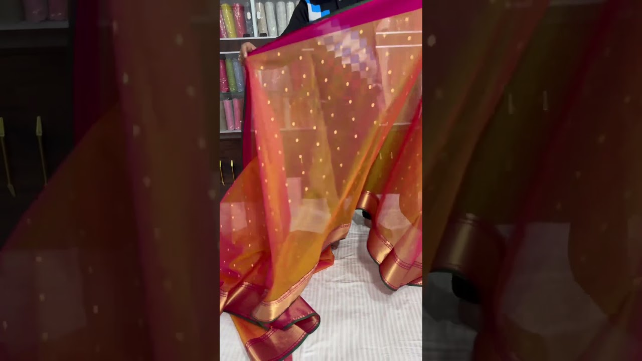 Chanderi silk saree #saree #handloom #indiansaree #sareefashion #puresilk #weavers