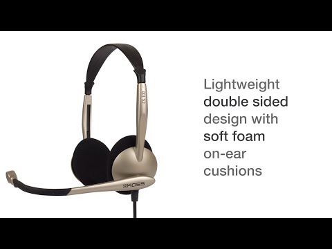 Koss | Ausinės | CS100USB | su laidu | Ant ausų uždedamos | Mikrofonas | Auksinė | Noise canceling video