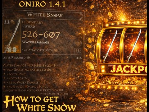 ONIRO 1.4.1 - HOW TO GET WHITE SNOW - LEGENDARY WEAPON GAMBLING