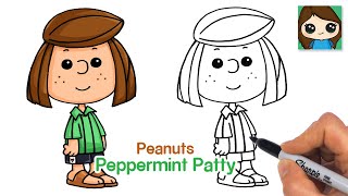 How to Draw Peppermint Patty Easy | Peanuts