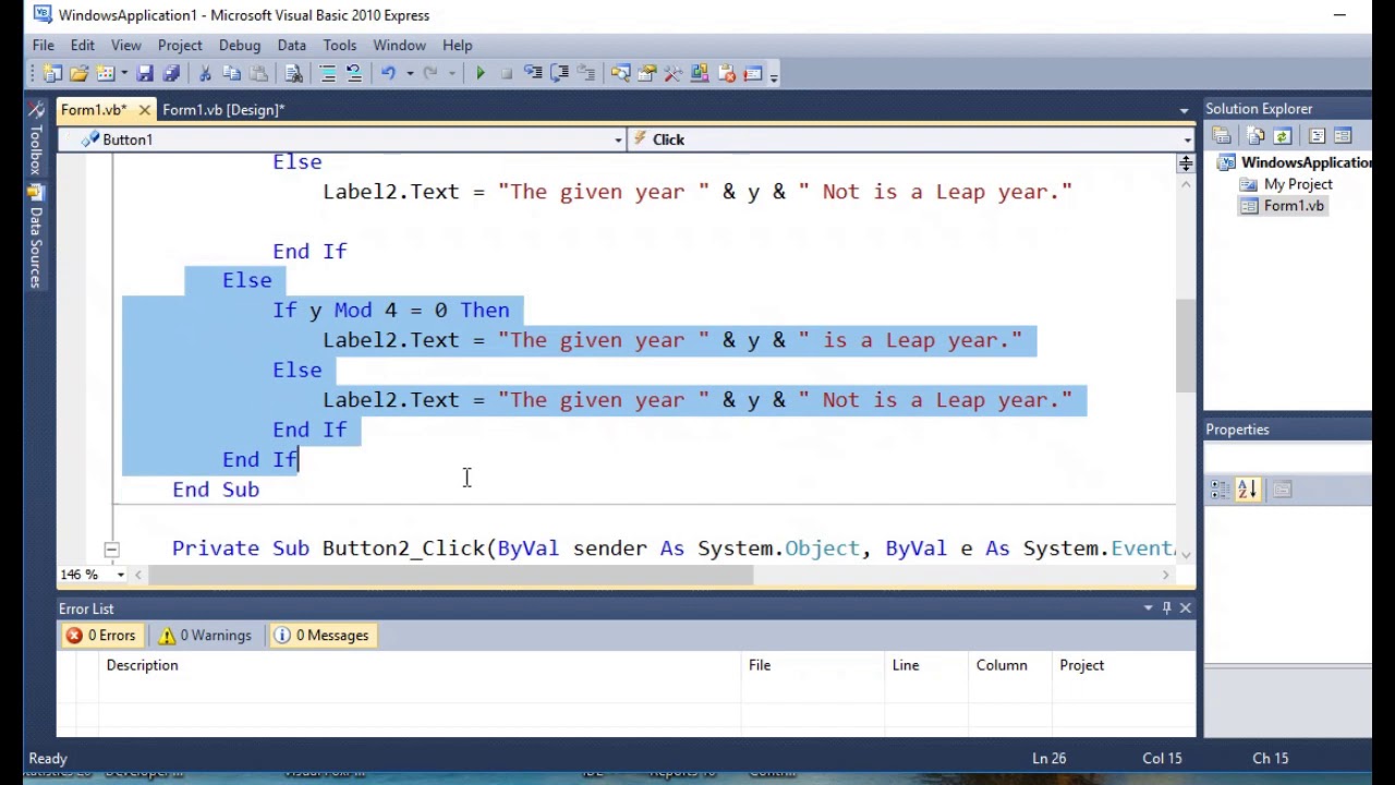 Leap Year Checker in Visual Basic NET