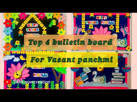 Top 4 Vasant panchmi board decoration/ Basant panchmi decoration at school / Vasant panchmi craft