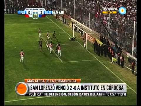 Visión Siete: San Lorenzo venció 2 a 0 a Instituto de Córdoba