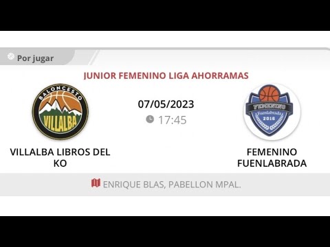 Junior fem A VILLALBA LIBROS DEL KO - FEMENINO FUENLABRADA