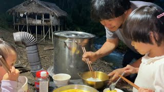 Download lagu 【一家七口隐居深山】爸爸给孩子们做了鸡蛋羹，孩子们对他说我爱你#农村生活#vlog#山居生活 mp3