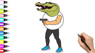 How to Draw Crocodelli Bulbelli    Brainrot