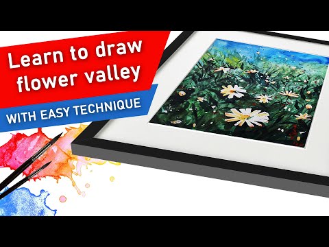 How To Draw Flower Valley With Easy Technique | Learn To Colour Like A Professional Artist.